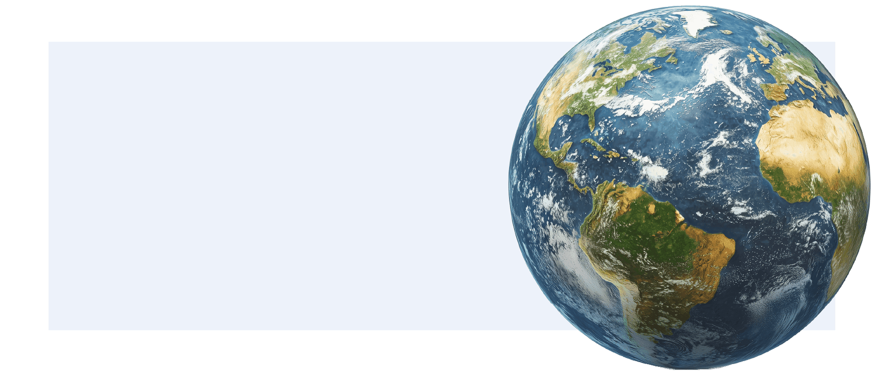 Globe view of Earth representing global sourcing and supply chain services
