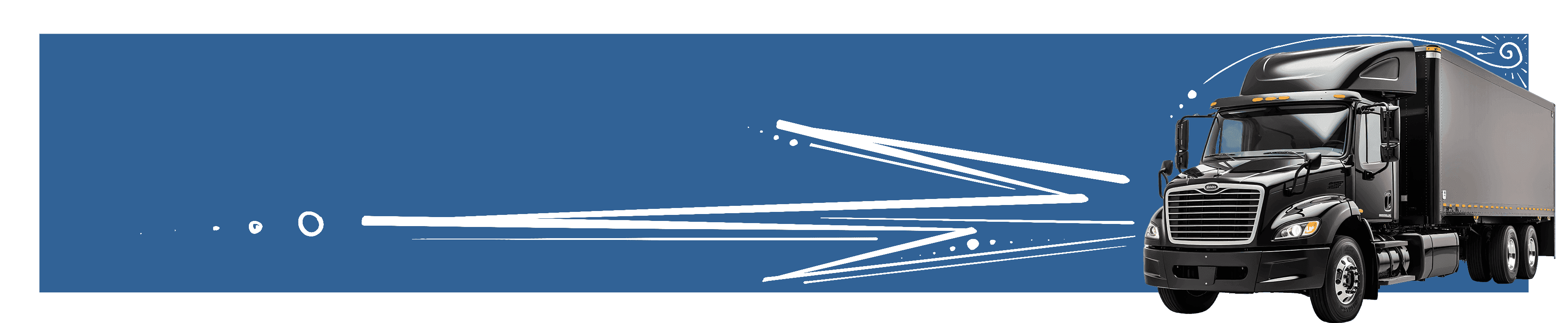 Freight truck on blue background symbolizing warehousing and logistics services